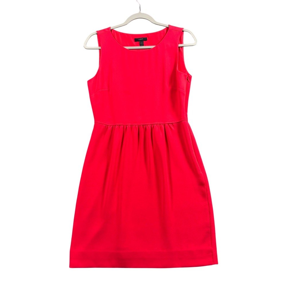 J.Crew Wedding Guest Mini Dress 4 Red Fit & Flare Coquette Preppy Garden Party